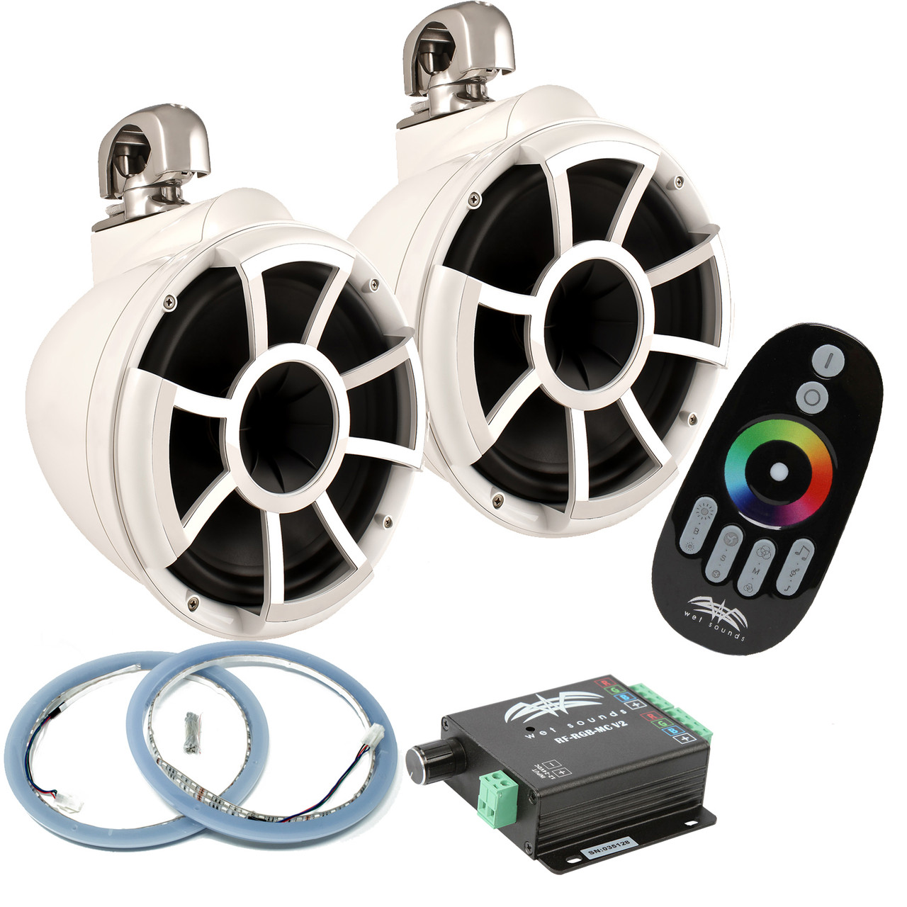 Wet Sounds REV10W-SC Swivel Clamp Tower Speakers with RGB LED